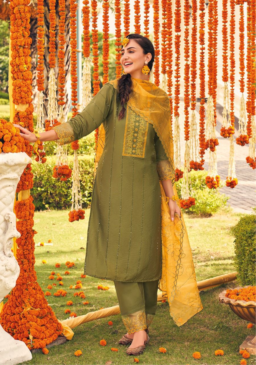 Kalki Haldi Mahendi Heavy Festive Wear Wholesale Readymade Suits